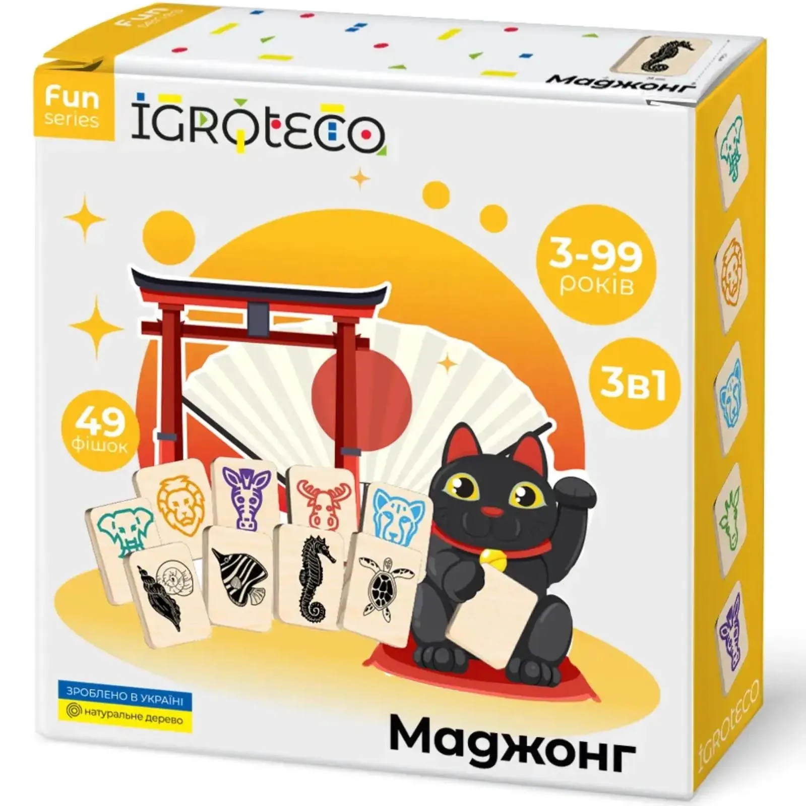 Гра настільна IGROTECO Дитячий маджонг 49 елементів Гра настільна IGROTECO Дитячий маджонг 49 елементів
