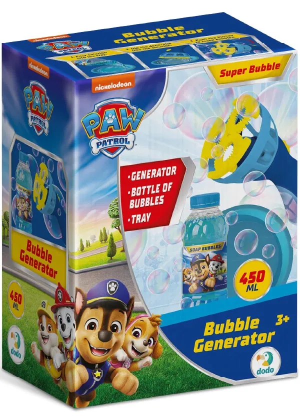 Генератор мыльных пузырей Paw Patrol 450 мл Генератор мыльных пузырей Paw Patrol 450 мл