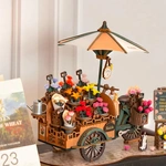 Дерев'яний 3D пазл Robotime Rolife Blossom Cart TGS03. Изображение №5