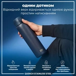 Пляшка для води металева ION8 Stainless Steel Ash Navy 600 мл. Зображення №1