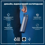 Пляшка для води металева ION8 Stainless Steel Ash Navy 600 мл. Зображення №3