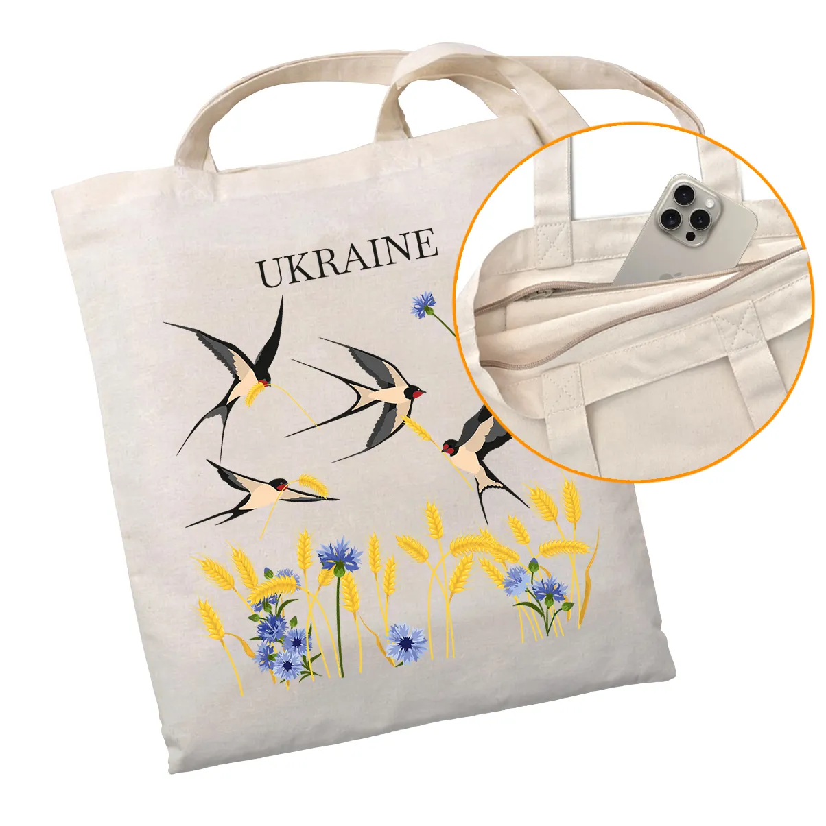 Екошопер на молнии Bookopt Ukraine - Ласточки (BK4052) Екошопер на молнии Bookopt Ukraine - Ласточки (BK4052)