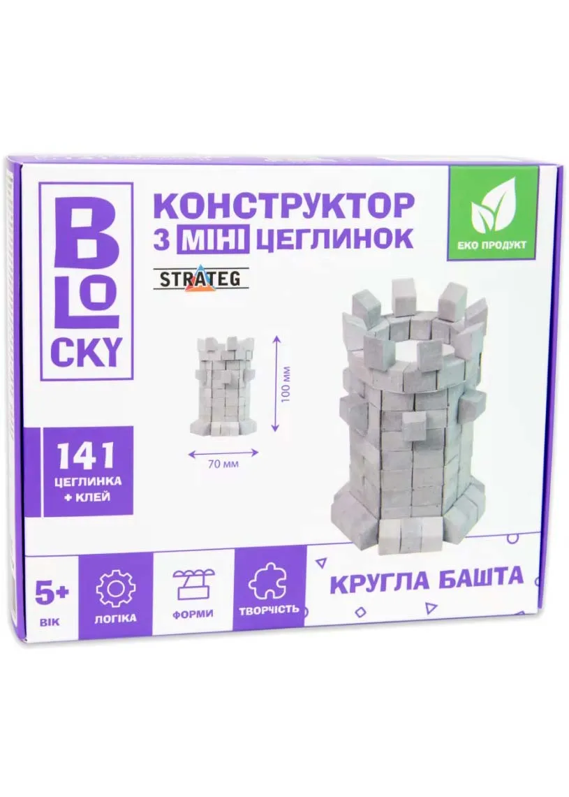 Будівельний набір для творчрсті з міні-цеглинок Strateg BLOCKY Кругла башта (31024) Будівельний набір для творчрсті з міні-цеглинок Strateg BLOCKY Кругла башта (31024)