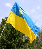 Флаг Украины Bookopt с тризубом, габардин 90 х 135 см (BK3031). Изображение №1