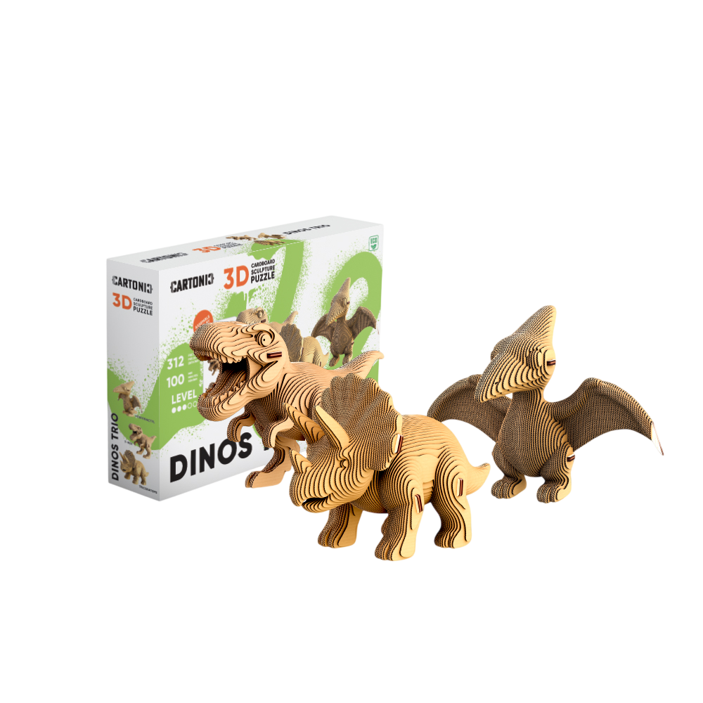 Картонний конструктор «Cartonic 3D Puzzle DINOS TRIO» Картонний конструктор «Cartonic 3D Puzzle DINOS TRIO»