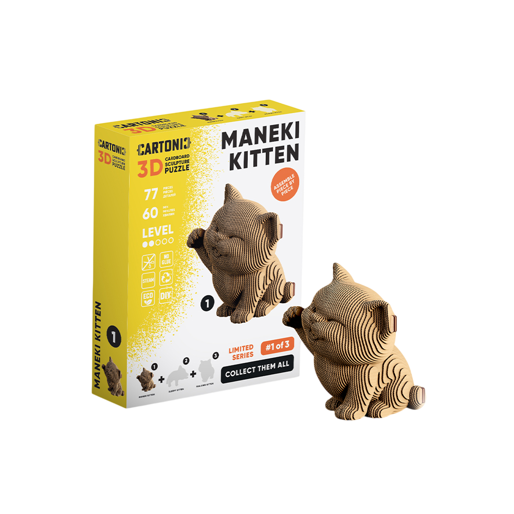 Картонний конструктор «Cartonic 3D Puzzle MANEKI KITTEN» Картонний конструктор «Cartonic 3D Puzzle MANEKI KITTEN»