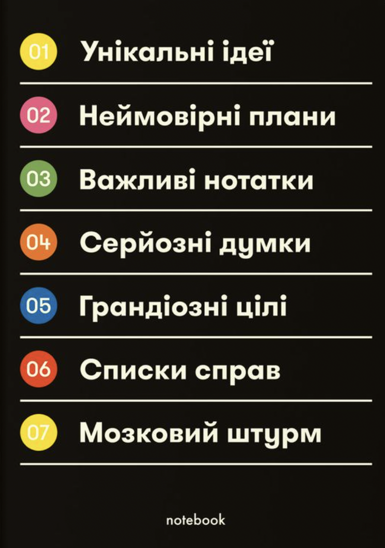 Блокнот «Важливі нотатки» чорний Блокнот «Важливі нотатки» чорний