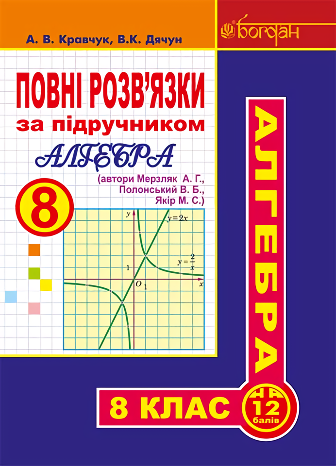 Повні розв’язки за підручником «Алгебра. 8 клас» (автори Мерзляк А.Г. та ін.) Повні розв’язки за підручником «Алгебра. 8 клас» (автори Мерзляк А.Г. та ін.)