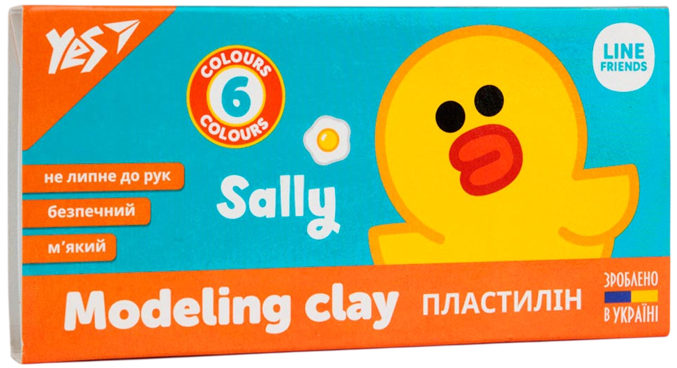 Пластилін YES 6 кольорів Line Friends Пластилін YES 6 кольорів Line Friends