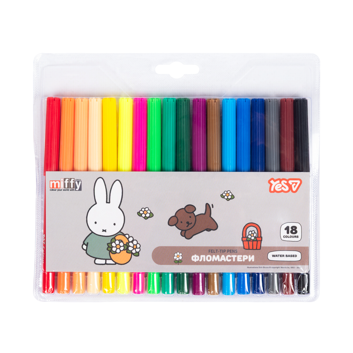 Фломастеры Yes 18 цветов Miffy Фломастеры Yes 18 цветов Miffy
