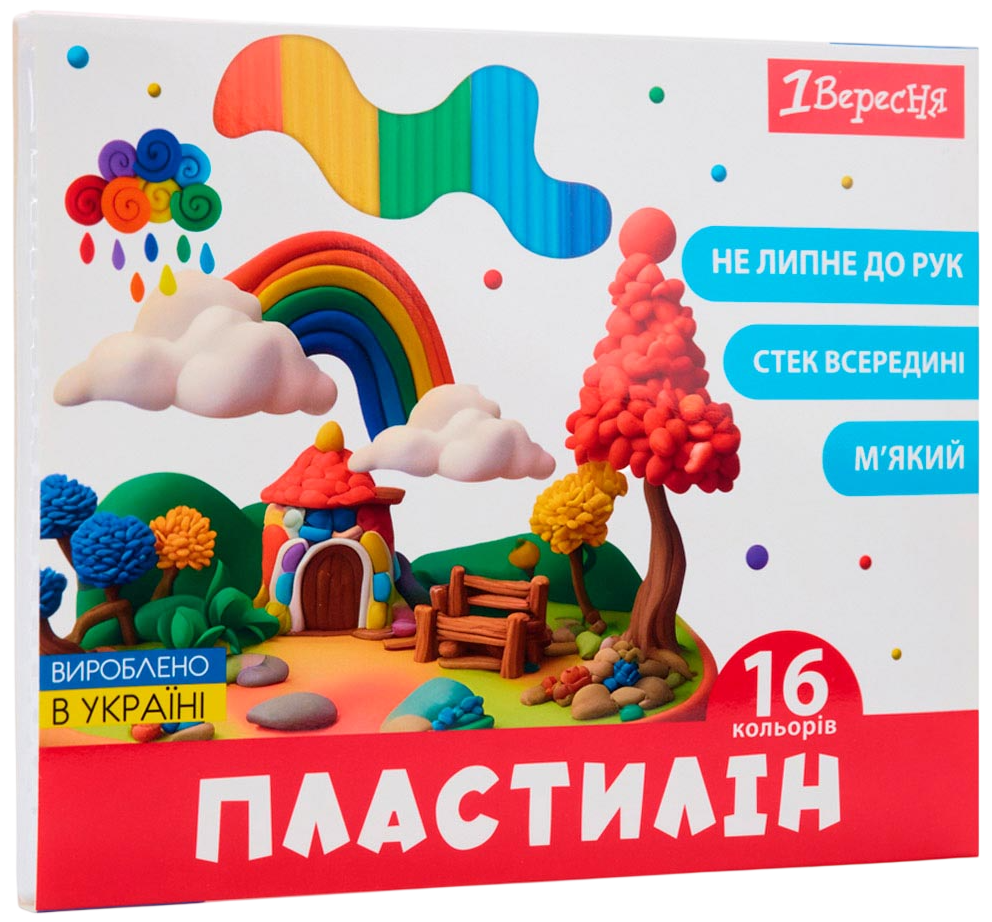 Пластилін 1Вересня 16 кольорів Пластилін 1Вересня 16 кольорів