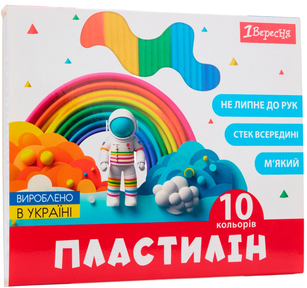 Пластилін 1Вересня 10 кольорів Пластилін 1Вересня 10 кольорів