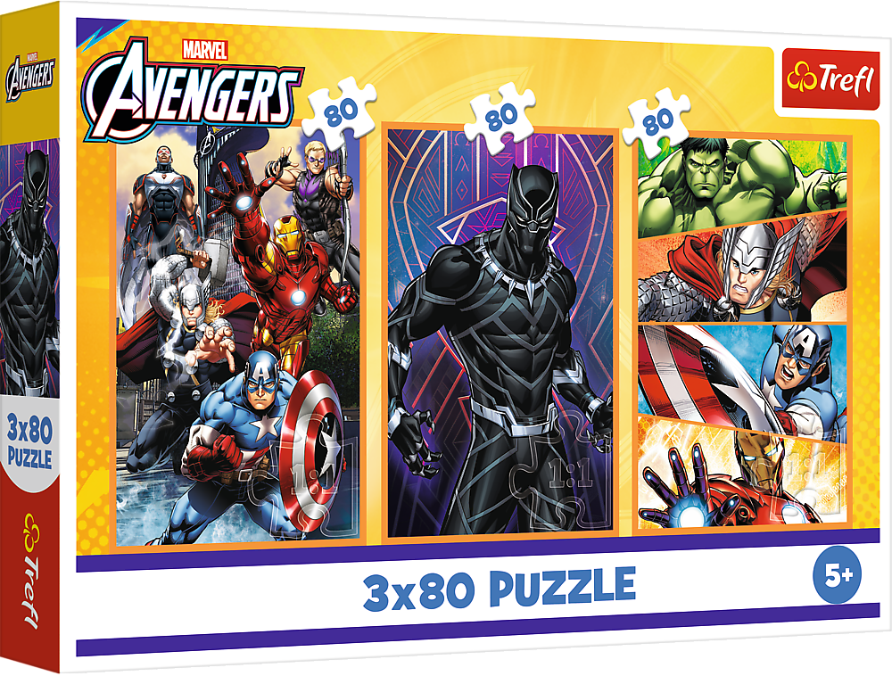 Пазлы Trefl The Avengers Дни наполнены действиями 3 в 1 Пазлы Trefl The Avengers Дни наполнены действиями 3 в 1