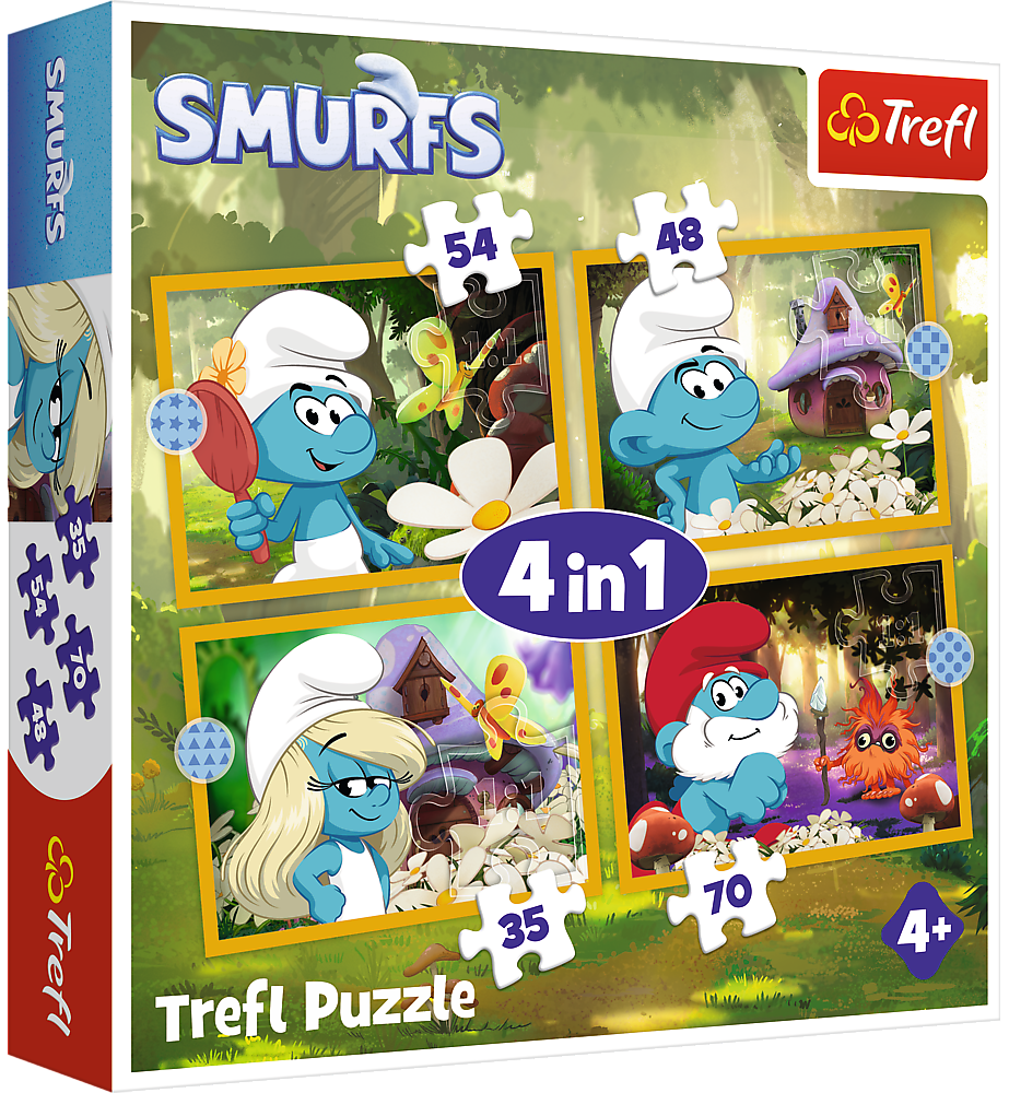 Пазли Trefl The Smurfs Життя в селі смурфів 4 в 1 Пазли Trefl The Smurfs Життя в селі смурфів 4 в 1
