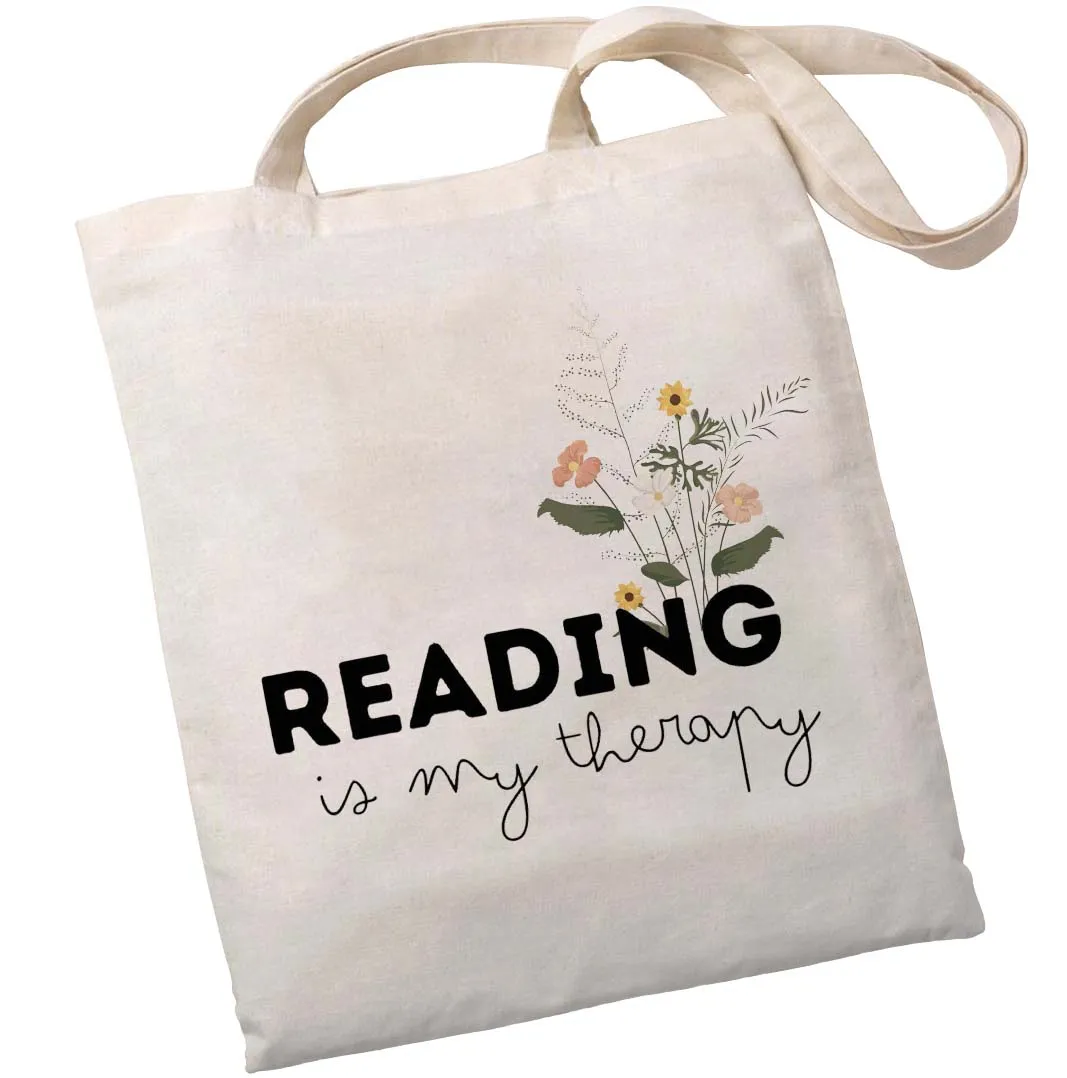 Екошопер BookOpt BK4116 READING is my therapy, бежевий Екошопер BookOpt BK4116 READING is my therapy, бежевий